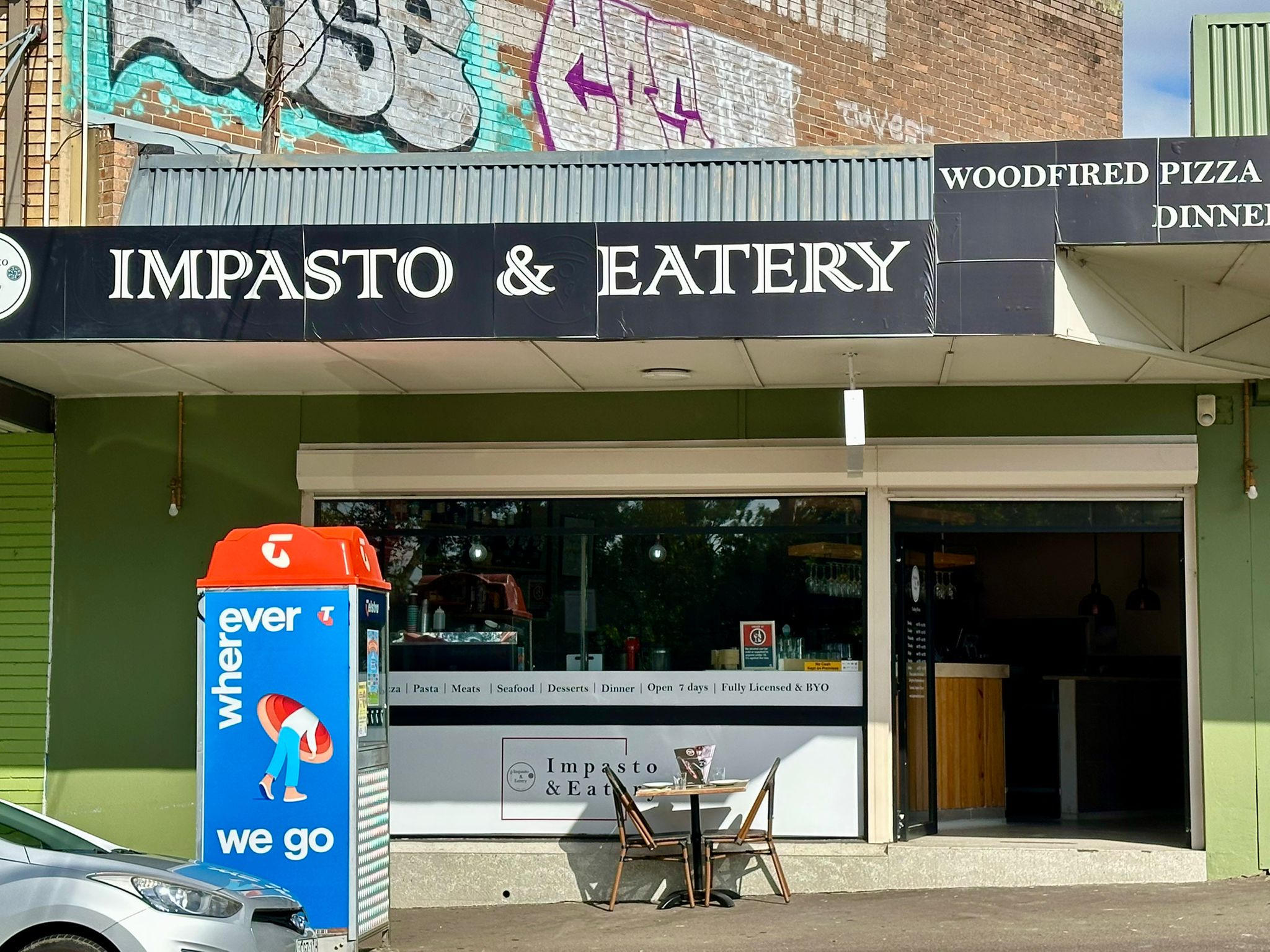 Wood-fired pizza at Impasto & Eatery Normanhurst